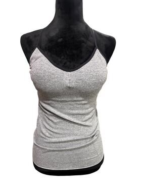 Daze‎ Gray Ribbed Racerback Athletic Tank – One Size S/M, Removable Padding